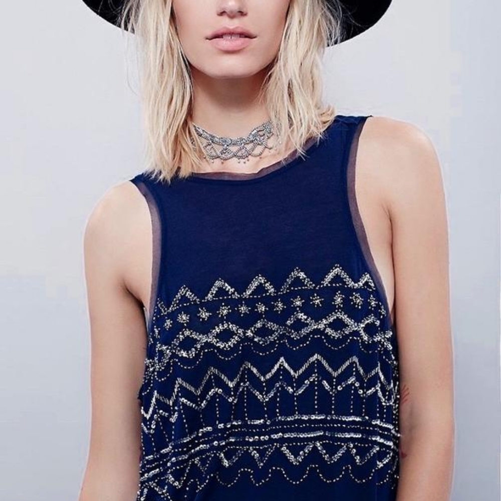 Free People Beaded Maxi Tank Top